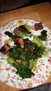 Pesto Spaghetti Squash with Kale & Balsamic Tempeh 