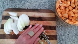 Prepping the Volcanic Garlic 